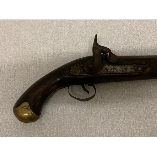 408 - Antique Flintlock pistol. Trigger and hammer still working.