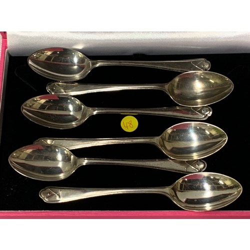 417 - Set of six hallmarked silver golf spoons.