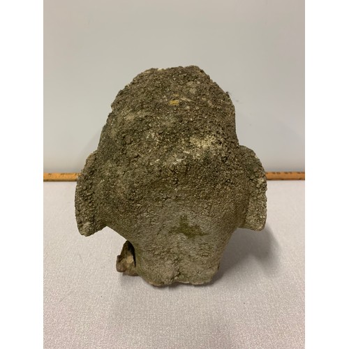 60 - Original, early carved stone gargoyle head possibly from the 17th century w30cm x h23cm.