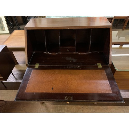 87 - Vintage, wooden, 3 drawer writing bureau. l76cm x w43cm x h101cm.