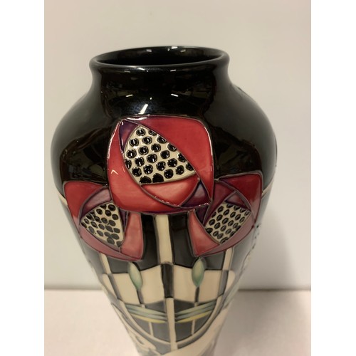 48 - Large Moorcroft vase in Charles Rennie Mackintosh design 38cm tall.