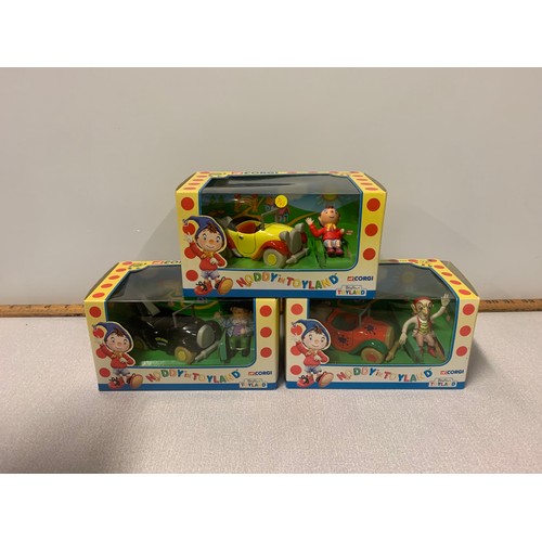 55 - 3 boxed Corgi Noddy in Toyland vehicles and figures.