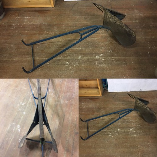 68 - Vintage hand held, cast metal furrow plough.
110cm long