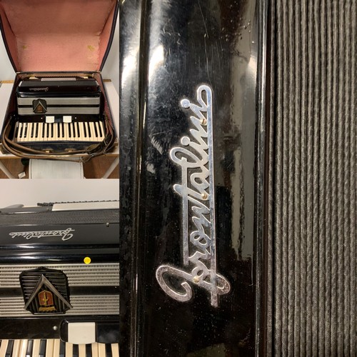 78 - Vintage Frontalini bass accordion in case.