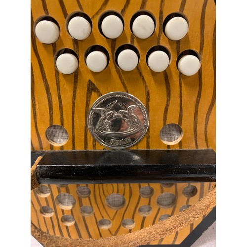 79 - Vintage Scholer wooden  GDR concertina/accordion.