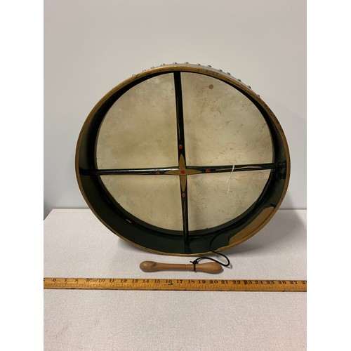 85 - Vintage Bodhran/Irish drum along with hardwood beater.
46 cm diameter