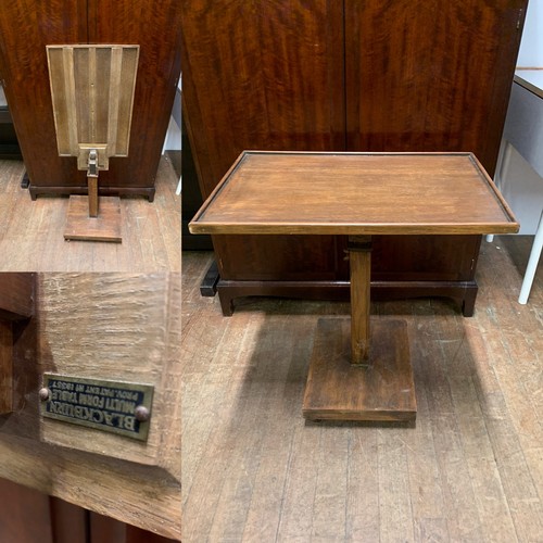 92 - Vintage Blackburn Multi Form table. Badge to the underside. 65cm tall x 62 cm wide.