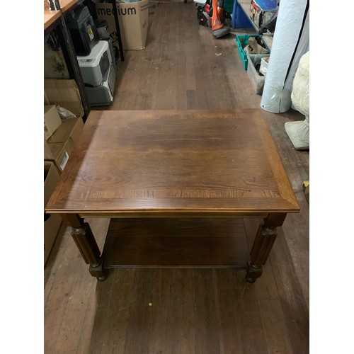 607 - Vintage 2 tier wooden table.