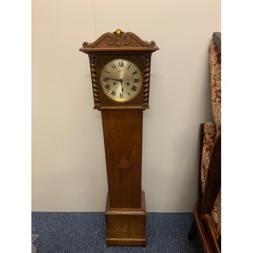 611 - Antique, Art Deco Grandmother clock. 136cm tall. Needs attention.