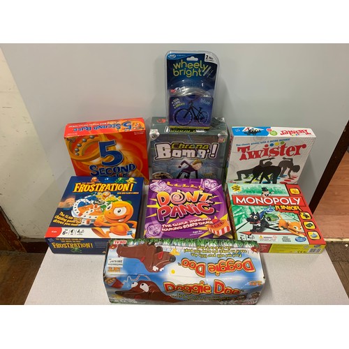 616 - Selection of boxed games to include twister and monopoly etc.