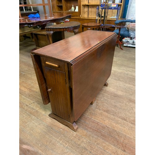 77 - Vintage dark wood drop-leaf table.