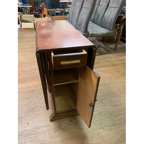 77 - Vintage dark wood drop-leaf table.