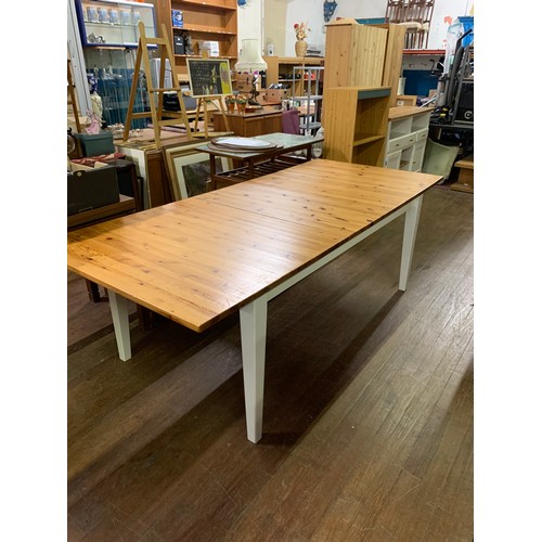 80 - Large Solid pine farmhouse table.
229cm extended