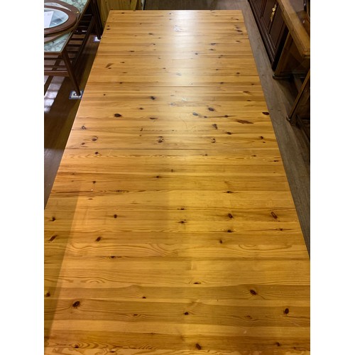 80 - Large Solid pine farmhouse table.
229cm extended