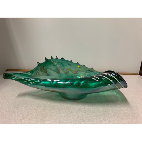 143 - Large Art Glass leaf dish.