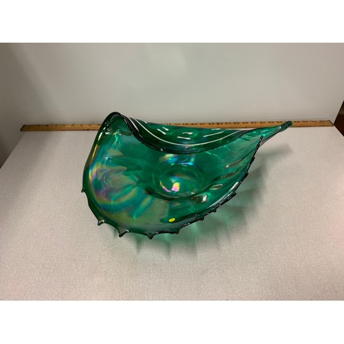 143 - Large Art Glass leaf dish.