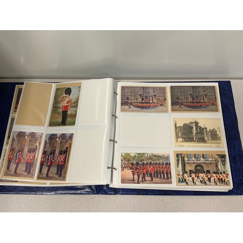 145 - Album of 130 vintage military postcards.