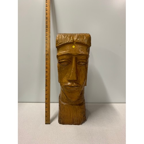 183 - Very large and heavy  hand carved wooden head.
50cm tall