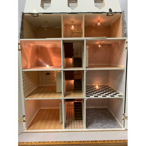 305 - Large Victorian style townhouse dolls house with electrics.