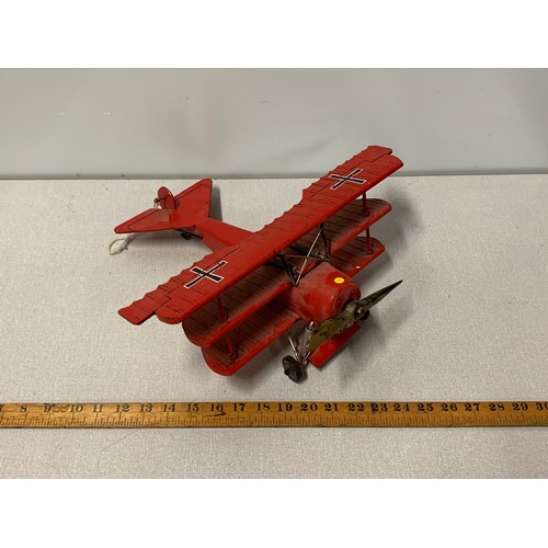 351 - Tin plate model Baron fighter plane.