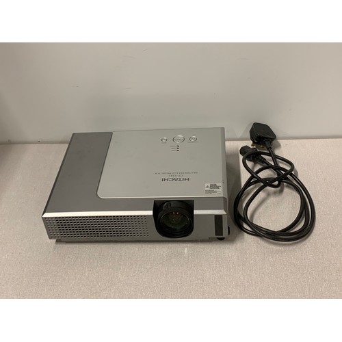 411 - Hitachi multimedia LCD projector with power lead.