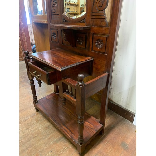 458 - Art Nouveau solid wood hall stand.
207cm h x 84cm l x 36cm d