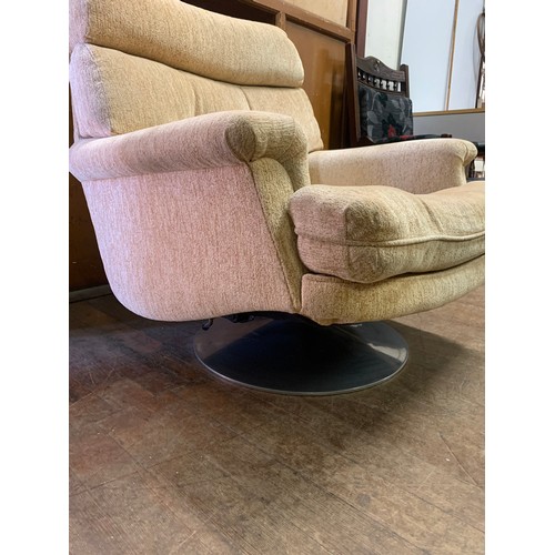 459 - Mid Century Pieff Upholstered swivel/recline arm chair.