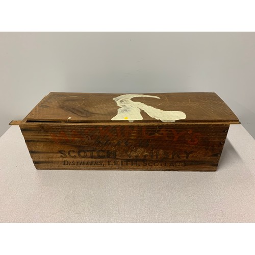 467 - Vintage Mackinlay's Scotch whisky wooden box/crate.
52cm l x 17cm h x 18cm d