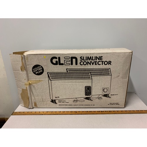 579 - New boxed Glen slimline convector heater.