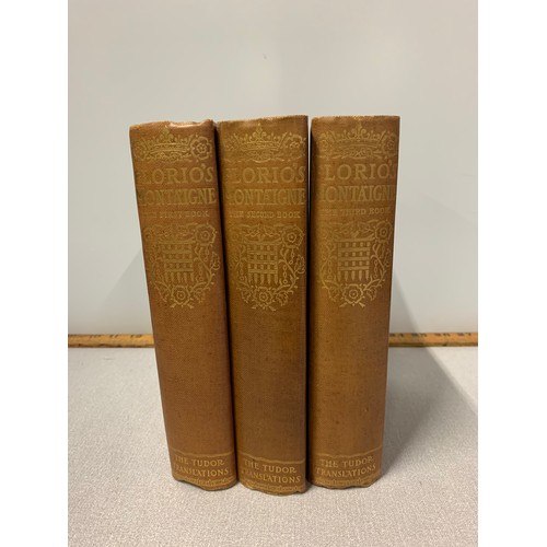 693 - 3 volumes of Florios Montaigne books.