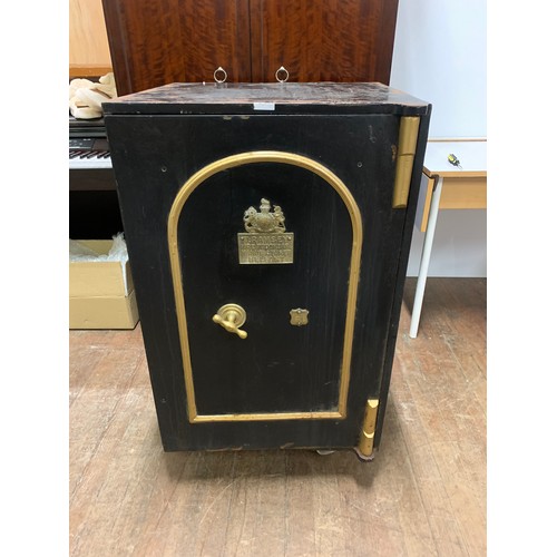 41 - Large antique T. Ramsey of Belfast safe drinks cabinet
false back . 89cm x 61cm x 59cm .