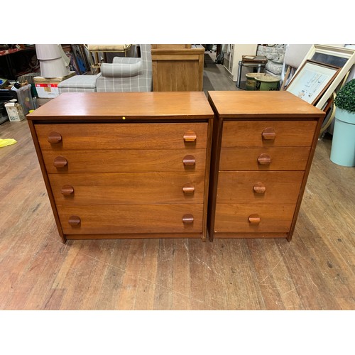 76 - 2 x Mid Century Stag 4 drawer chests.