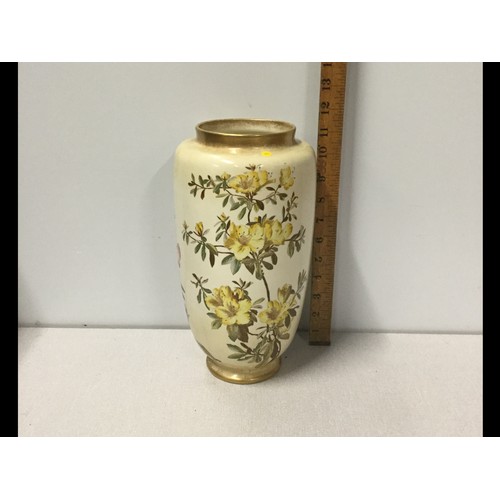 88 - Early 20th century George Jones and sons crescent china Honeysuckle Stoke vase signed H.O.J (Horace ... 