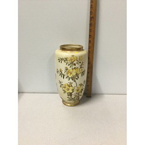 88 - Early 20th century George Jones and sons crescent china Honeysuckle Stoke vase signed H.O.J (Horace ... 