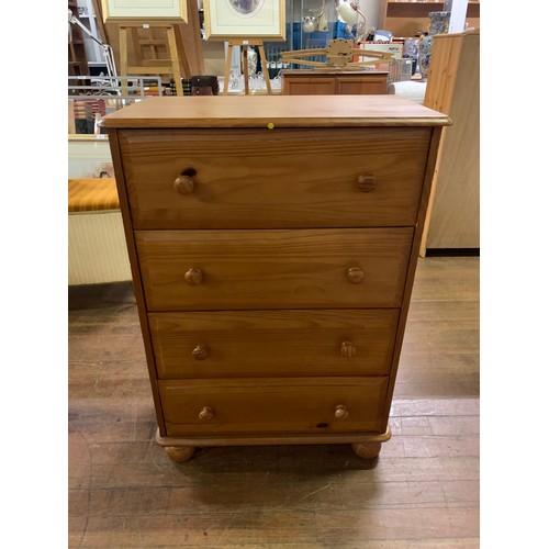 92 - Pine 4 drawer chest. 95cm x 65cm x 39cm.