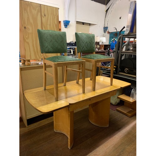 95 - Vintage Beautility drop-leaf table and 2 chairs.