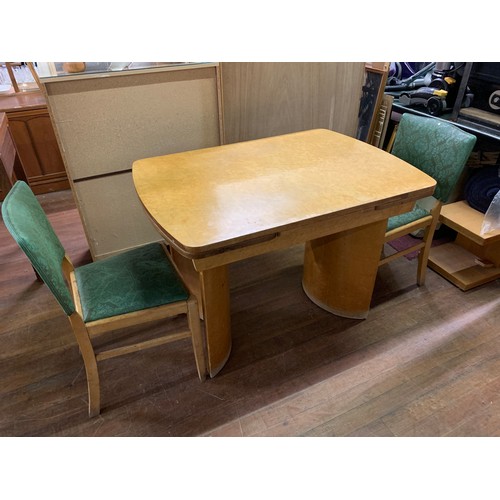 95 - Vintage Beautility drop-leaf table and 2 chairs.