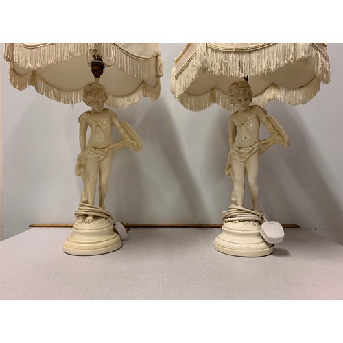 140 - Pair of vintage cherub table lamps.