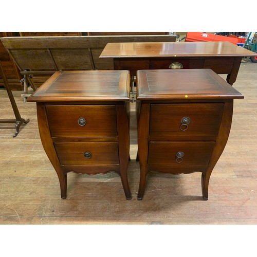 158 - Pair of Asian solid wood bedside cabinets.