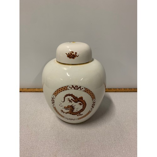 177 - Carlton ware ginger jar with dragon design.