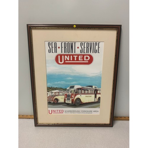 189 - Framed Bus service picture.