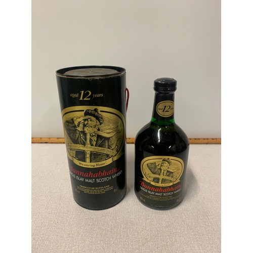 230 - Boxed Bunnahabhain 12 year old single Islay Scotch whisky.