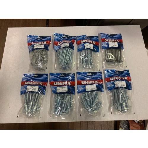 697 - 8 x bags of new Unifix nails and screws.