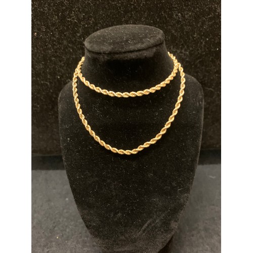 115 J - 9CT Gold rope chain. 3 grams