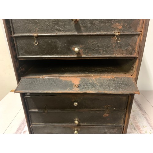 59 - 12 drawer 1930's Industrial metal film reel storage cabinet.