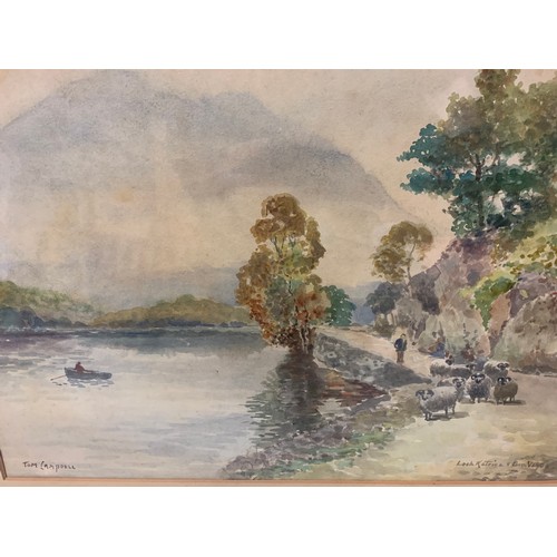 16 - Original watercolour of Loch Katrine and Ben Venue by Scottish artist Tom Campbell. Signed by Artist... 