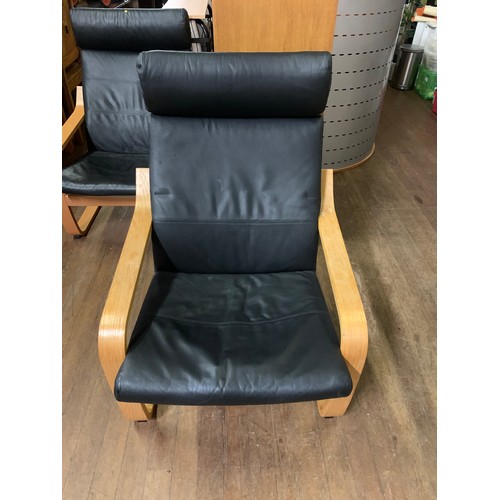 28 - Ikea Poang leather armchair.