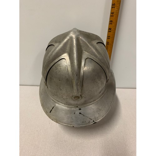 4 - Mid Century Aluminium Russian Fire Fighters helmet.