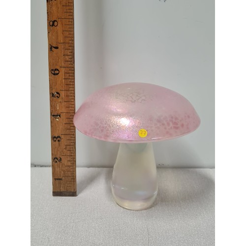 56 - Large John Ditchfield style Iridescent glass toadstool.
Approx 15cm Tall