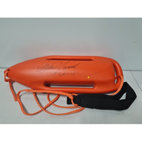 63 - Original Baywatch lifeguard rescue aid/buoy prop signed by David Hasselhoff.